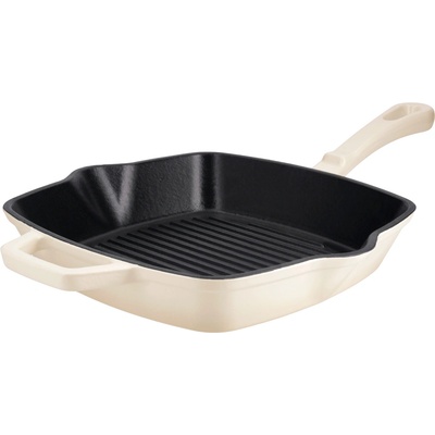 SILVERCREST Litinová grilovací pánev Premium, Ø 25 cm (hranatá, krémová)