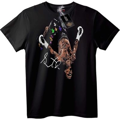 NOONEBRAND Тениска B. L. D. Марка Татуировка Стойка - S, Black
