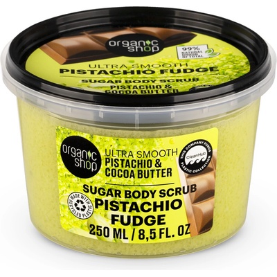 Organic Shop telový peeling pstácie a kakaové maslo 250 ml