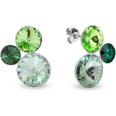 Spark stříbrné se Swarovski Elements Sweetie K11223EM Emerald zelené