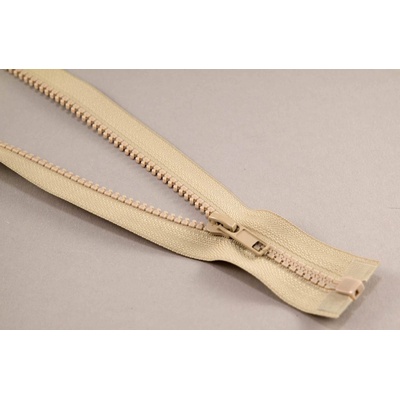 Deliteľný kostený zips - dĺžka (30 - 95 cm) - rôzne farby 65 cm režná bez ozdoby