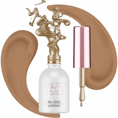SAUTE NAILS Hybridní lak S262 LAPONIA 8ml S BROKÁTEM