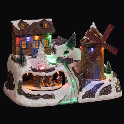 Fééric Lights and Christmas Vánoční betlém Chalupa s LED osvětlením