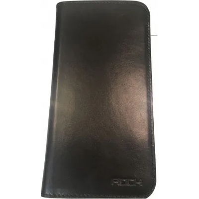 HTC Страничен калъф естествена кожа Rock за HTC One M8 черен