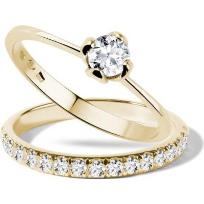 Klenota Snubní a zásnubní prsten s diamanty ve zlatě s0386013