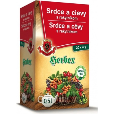 Herbex Čaj Srdce a cévy s rakytníkem 20 x 3 g