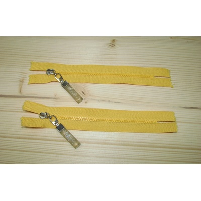 Kostenný zips žltá 3mm nedeliteľný 14cm