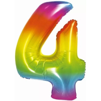 Godan Балон от фолио в цветовете на дъгата, 76 см - цифра 4 (ch-stc4)