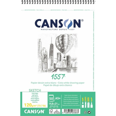 Canson Skicovací blok 1557120 g 50 listovA5 lepený jemnozrnný