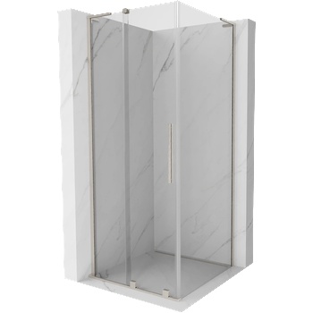 Mexen Velar L плъзгаща се душ кабина 110 x 110 см, прозрачна, четкан никел - 871-110-110-03-97 (871-110-110-03-97)