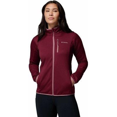 Essential Hike Grid Fleece Full Zip Rich Wine Fig