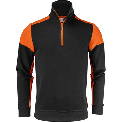 Printer mikina Prime Halfzip Sweater s 1/4 zipem black/orang