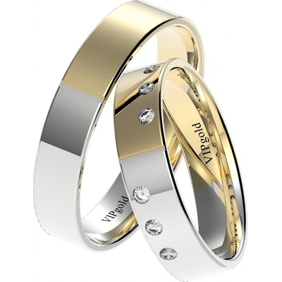 VIPgold Svadobné obrúčky 7824 bielo-žlté zlato