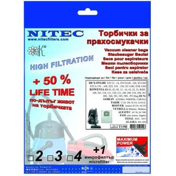 NITEK Торбички за прахосмукачки - код Т150 ALASKA, ALFATEC, DELONGHI, DOMOTEC, EMER Electrodomestici, FAKIR, FAM, FAMULUS, GOBLIN, HOOVER, HOLLANDIA, KONIG, LLOYDS, NOVA, OMEGA, ROWENTA, TEFAL, VETRELLA (Т150)