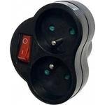 PremiumCord Konnoc DX-R2S double socket with switch black