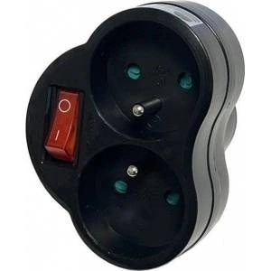 PremiumCord Konnoc DX-R2S double socket with switch black