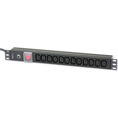TECHLY I-CASE STRIP-12C 19' Захранваща лента 1U X12 - C13 контакти, C20 щепсел за UPS (I-CASE STRIP-12C)