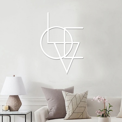 dřevo života Dřevěná dekorace na zeď LOVE Rozměry (cm): 60x85, Zvolte barvu dekoru: Bílá