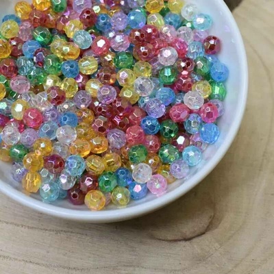 .Plastové korálky imitace brusek cca 6mm - mixAB 500 ks