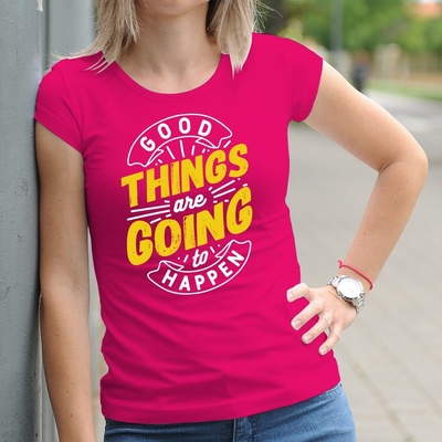 Dámske tričko s potlačou Motivation ružová