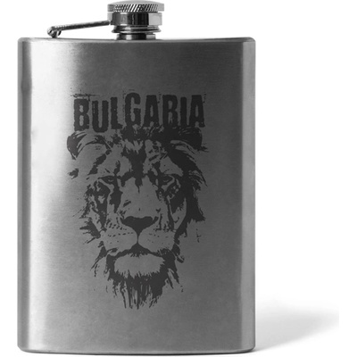 DRAGOWA Гравирана плоска бутилка български лъв 210 ml (36435)