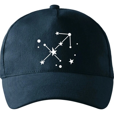Súhvezdie Sagittarius Strelec so zahnutým šiltom a mosaznou sponou Tmavomodrá takmer čierna