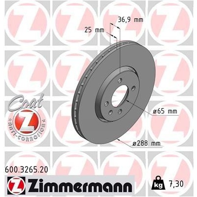 Brzdový kotúč ZIMMERMANN 600.3265.20