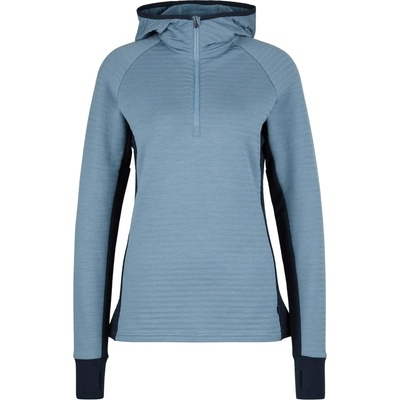 Stoic Дамски вълнен пуловер Stoic Women's MerinoFleece260 FlenSt. Half Zip with Hood Merino hoodie - Ocean Blue / Dark Navy (105-6682-0213)