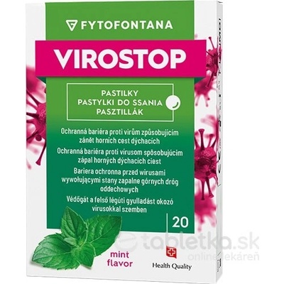 fytofontana VIROSTOP pastilky na cmúľanie príchuť mäta inov.2024 20 ks