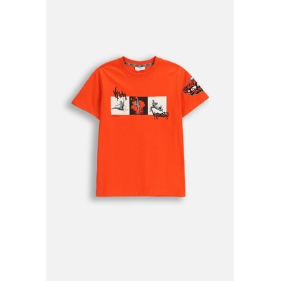 Coccodrillo Bavlněné tričko s krátkým rukávem červený s potiskem ve streetwear stylu