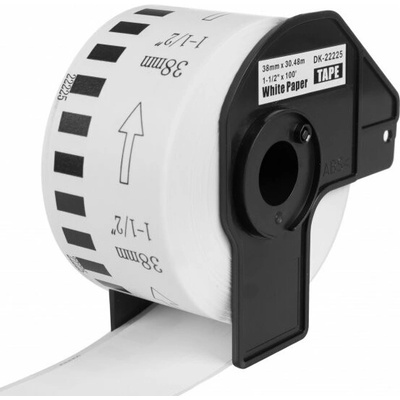 Páska PrintLine kompatibilní s Brother DK-22225 Páska, pro tiskárny štítků, kompatibilní s Brother DK-22225, pro Brother QL, papírová role, 38mm x 30,48m, bílá PLLB18