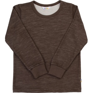 Joha Детски вълнен пуловер Joha Kid's L/S Blouse Merino base layer - Dark Brown - размер 130 (704-6198-0315)