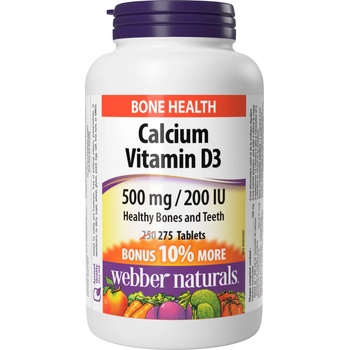 Webber Naturals Calcium + Vitamin D3, 500 mg/200 IU, 275 таблетки, Webber Naturals (3874 WN)