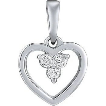 SILVEGO Diamantový prívesok srdce Adeline v bielom zlate DNN3087PGW