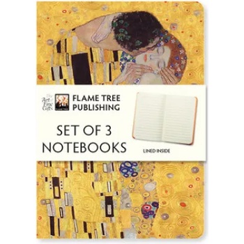 Flame Tree Publishing Gustav Klimt Set of 3 Mini Notebooks