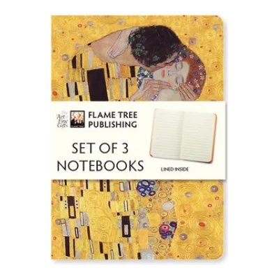 Flame Tree Publishing Gustav Klimt Set of 3 Mini Notebooks