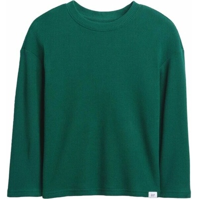 GAP V-LS Cozy Waffle Crew zelená