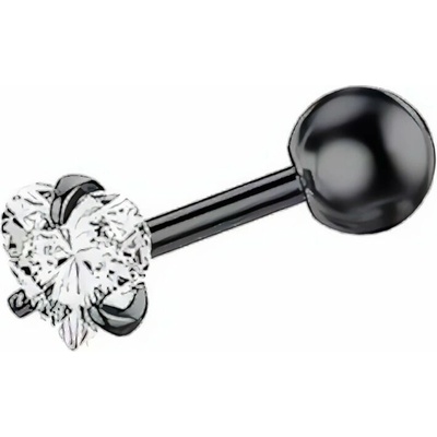 Troli Slušivý titanový piercing se srdíčkem VSE6015SB-PET