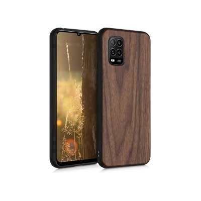 Pouzdro Kwmobile Dřevěné Xiaomi Mi 10 Lite 5G tmavě hnědé