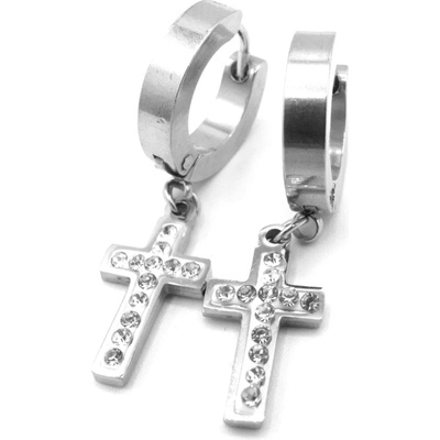 Steel Jewelry náušnice křížek z chirurgické oceli NS100266