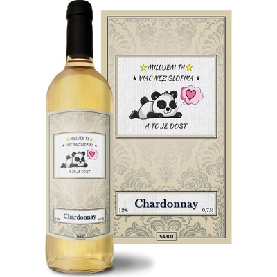 Sablio Milujem ťa viac ako šlofíky Chardonnay biele suché víno 12 % 0,75 l (čistá fľaša)