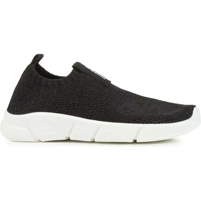 Geox, J ARIL G. E SHINY KNITT černá bílá