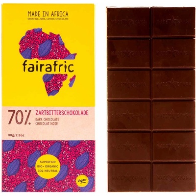 Fairafric Bio horká čokoláda so 70% Ghana 80 g
