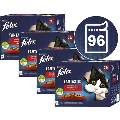 FELIX Капсули FELIX Fantastic вкусен избор в желе - мулти опаковка 96 x 85 г