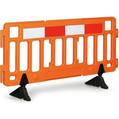 Mobilná plastová zábrana, oranžová s reflexnými prvkami, dĺžka 1900 mm
