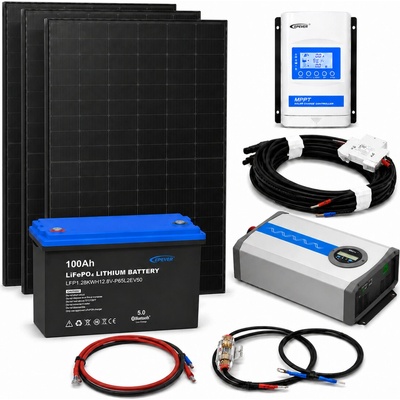 Ecoprodukt solární ostrovní systém EPEVER 24V/230V 1000W 1410Wp 40A 100Ah