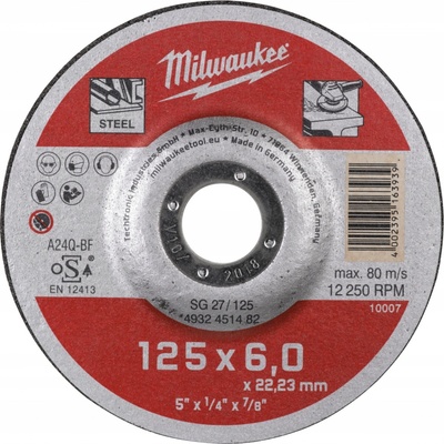 MILWAUKEE brúsny kotúč na kov pre stavbárov SG 27/125