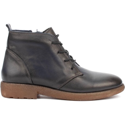 Дамски кларкове от естествена кожа в тъмно син цвят с потъмнен ефект