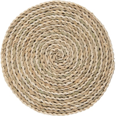 Clayre & Eef Pletené okrúhle prírodné prestieranie Ø 38 cm