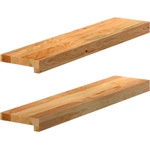 vidaXL Прозоречни первази, 2 бр, светлокафяви, 70x15x2 см, дъб масив (4009125)